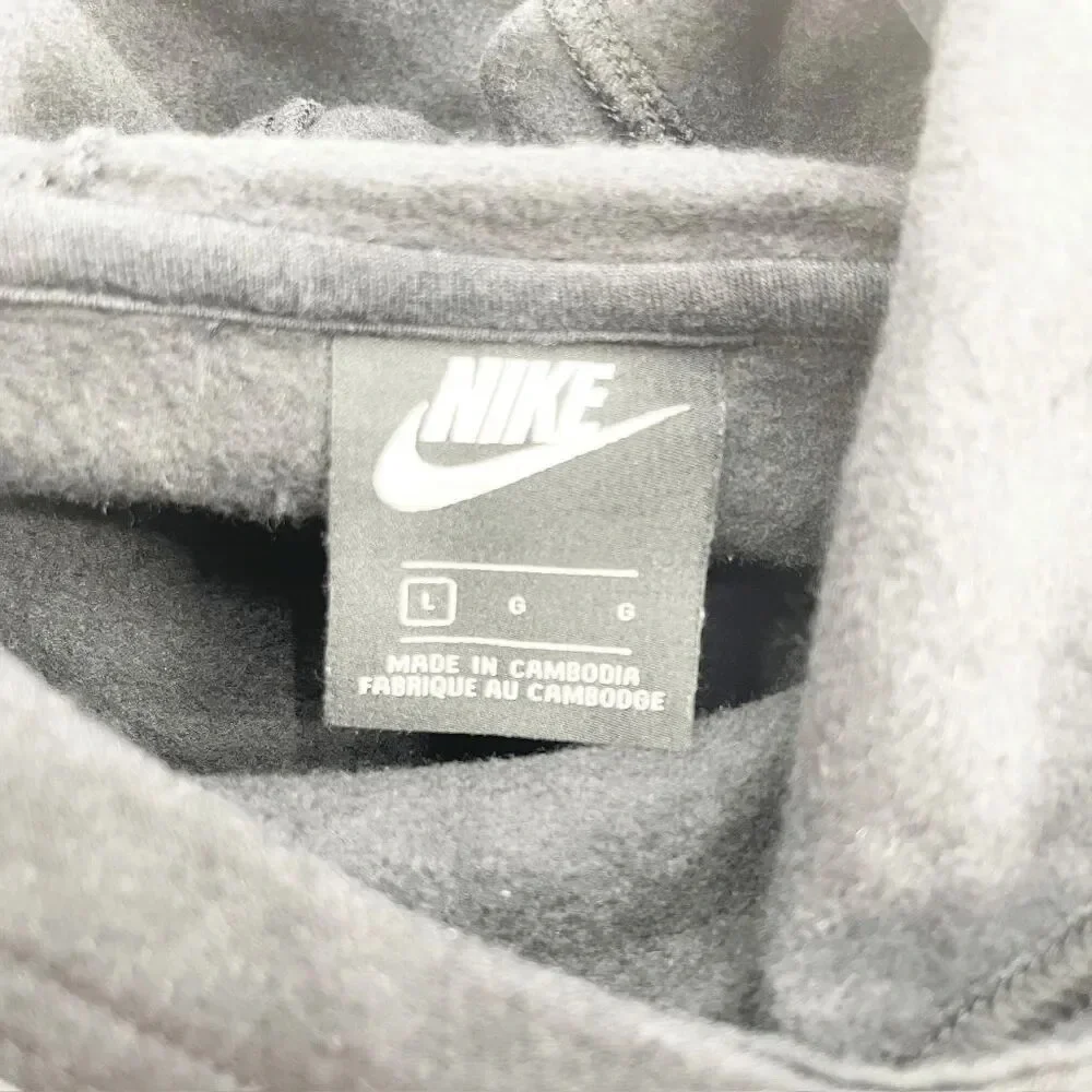 Nike Camo Pink Logo Hooded Sweatshirt Girls Kids Size L Black Oversized Pullover